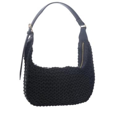 Imagem de Bolsa Baguete Trançada de Palha - Preto