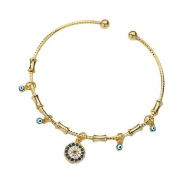 Imagem de Pulseira De Luxo Feminina Em Aço Inoxidável Com Zircônia Olho Grego, J