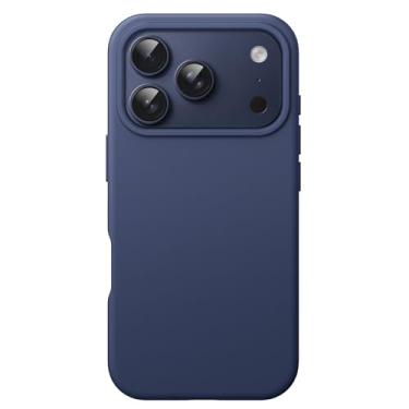 Imagem de JETech Capa Silicone Líquido para iPhone 17 Pro Max 6,9 Polegadas, Proteção de Corpo Inteiro com Toque Macio e Sedoso, Case de Celular Antirriscos com Forro de Microfibra (Azul Escuro)