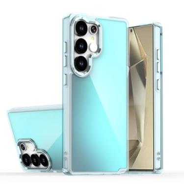 Imagem de MVVKKY Capa protetora de celular luxuosa, dupla camada, anti-queda, para Galaxy A55 (para Galaxy A55/azul)