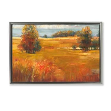 Imagem de Stupell Industries Outubro Light Countryside Black Framed Floater Canvas Wall Art, design por Carol Rowan, 17 x 25