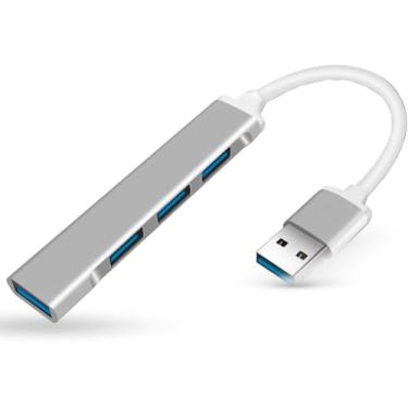 Imagem de Hub USB 3.0 Extensor com 3 Entradas USB e 1 Tipo-C – Alta Velocidade, Transferência Rápida e Conectividade Inteligente | Cabo Cinza Premium
