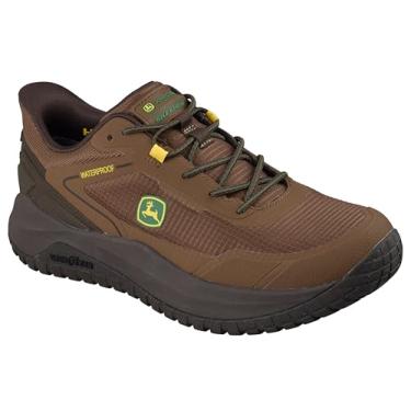 Imagem de Skechers John Deere Tênis masculino impermeável Ripstop Bungee Slip-in com borracha Goodyear, Marrom, 44