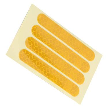 Imagem de Adesivo Reflexivo Roda Traseira Dianteira Conjunto Ninebot G30 Scooter Elétrico Roda Fita Reflexiva Cor Brilhante (Amarelo)