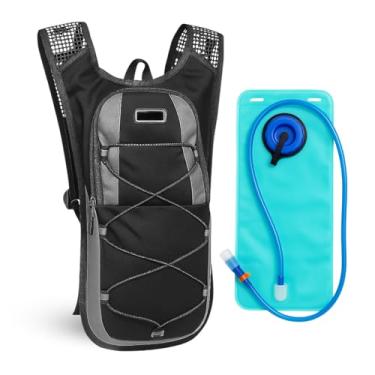 Imagem de Mochila de Hidratação 2L com Bolsa D'água, Sistema de Hidratação TPU + PVC, 47 x 25 cm, Ideal para Trilhas e Ciclismo (Preto)
