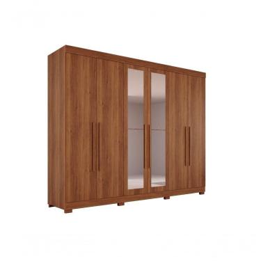 Imagem de Guarda-roupa Casal 6 Portas 6 Gavetas Com Espelho órion Premium Salleto Cinamomo