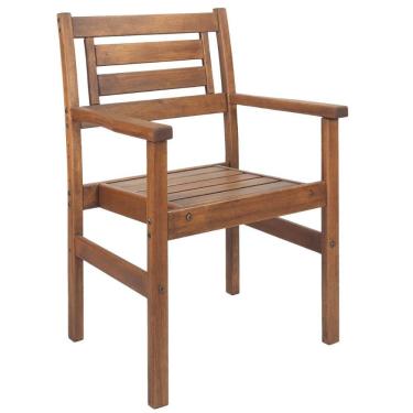 Imagem de Cadeira Com Braço Rústica De Madeira Maciça - Natural