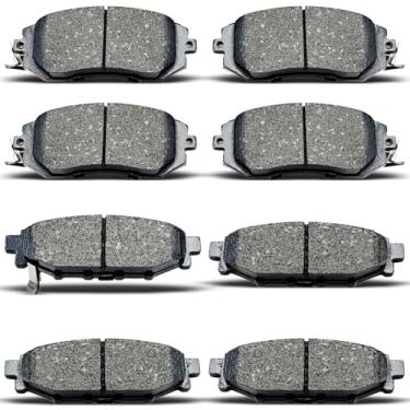 Imagem de DYZJKWJW D1114 D1539 Conjunto de pastilhas de freio de cerâmica dianteiras traseiras adequadas para Scion Fr-S 2013, para Subaru Impreza 2011/2015-2016, para Subaru BRZ Forester Legacy Outback