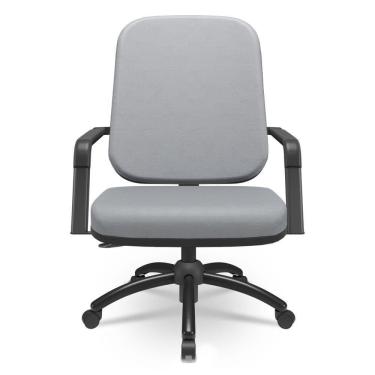 Imagem de Cadeira De Escritório Giratória Com Braço Preta Magno P03 Vinil Cinza - Lyam Decor