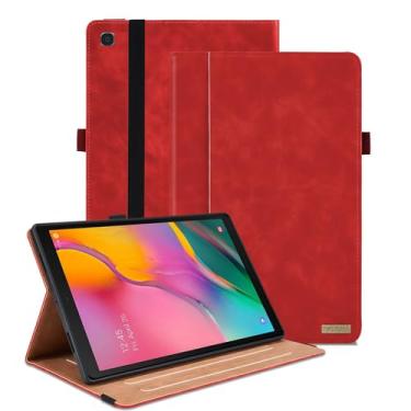 Imagem de Capa para Samsung Galaxy Tab A 10.1 2019 (SM-T510/T515) Capa inteligente de visualização multiângulo com bolso, couro PU empresarial com slot para cartão para tablet Galaxy Tab A 10,1 polegadas 2019,