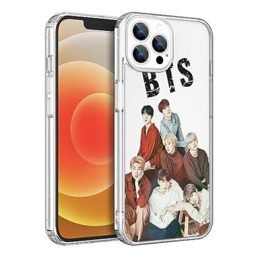 Imagem de WWDIYHOUSE Capa compatível com iPhone 15 Pro, design exclusivo de TPU macio à prova de choque transparente para homens/mulheres/meninas/meninos (Fashion-BTS-8)