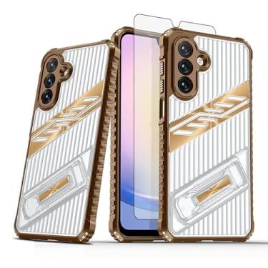 Imagem de Asuwish Capa de celular para Samsung Galaxy A25 5G/A24 4G/M34/F34 capa de celular com protetor de tela de vidro temperado e suporte rígido híbrido resistente à prova de choque acessórios A 25 25A 24A