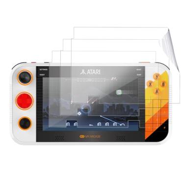 Imagem de Oshmirian Pacote com 3 protetores de tela para My Arcade Atari Gamestation Go – Película PET macia, antiarranhões, anti-impressões digitais, protetor de tela flexível transparente HD para console