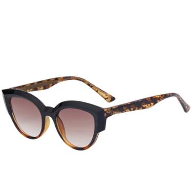 Imagem de JRLLFD Óculos de sol vintage femininos, armação pequena, masculino, óculos de direção, ambiente externo, feminino, UV400 (degradê de flores, chá)