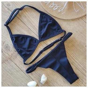 Imagem de Conjunto de Biquíni Fio Duplo Top Fixo com regulagens - Lakin, Preto