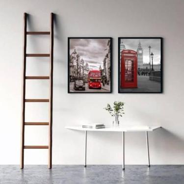 Imagem de Quadros Fotografias Londres Moldura Preta 24X18Cm 2 Peças - Quadros On
