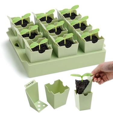 Imagem de Bandejas de germinação de plantas – Mini kit de germinação de estufa, transplante de estufa, materiais de início de cultivo para jardinagem, ambientes internos e externos, propagação de cultivo de