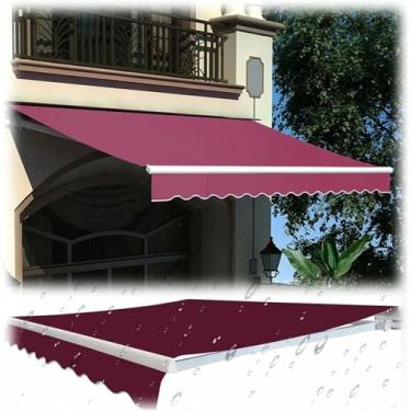 Imagem de Wzglod Tecido de substituição para toldo para uso ao ar livre, tecido de enrolar superior impermeável, 250 g, capa de dossel de poliéster para toldo retrátil para jardins, terraços, conservatórios