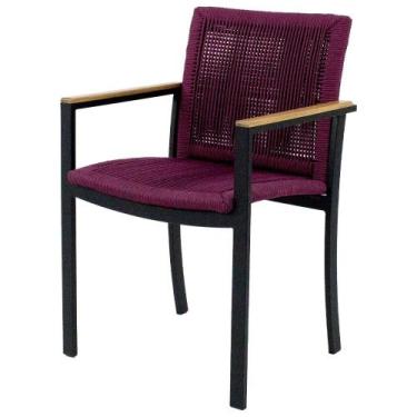 Imagem de Poltrona Cadeira com braços para área externa jardim e mesa de jantar 