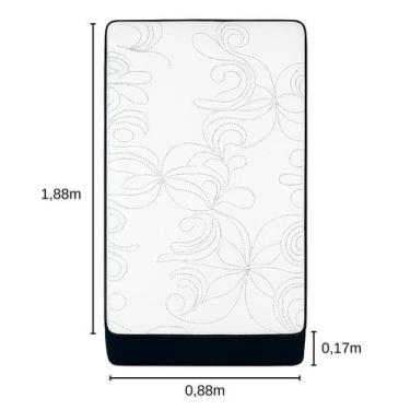 Imagem de Colchão Solteiro, Espuma de Alta Densidade D28 ,Medida 88x188x17cm ,Su