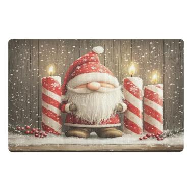Imagem de SEHANY Tapete de porta de inverno Papai Noel Natal para todos os climas, impermeável, secagem rápida, bem-vindo, tapete de entrada antiderrapante, tapete decorativo de poliéster para entrada, varanda