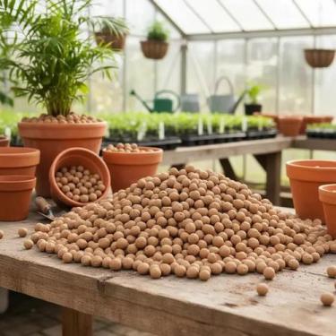 Imagem de Argila Expandida para Jardinagem, Drenagem, Decoração ou Construção Ci