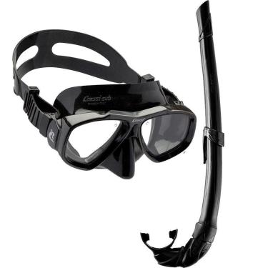 Imagem de Kit de Mergulho Máscara+Respirador Cressi Focus Black + Corsica Flex-Unissex