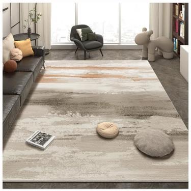 Imagem de SPXMQSS Tapete para sala de estar, antiderrapante e resistente à sujeira, tapetes grandes, para quarto, sala de estar, sala de jantar, decoração de escritório, cinza