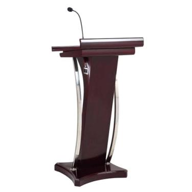 Imagem de SPXMQSS Suporte de pódio para palestras de madeira para púlpito de igreja, palestra, palestra, palestra, recepção de clientes, pódios para palestra, casamento, igreja, seminário 54 x 57 x 120 cm