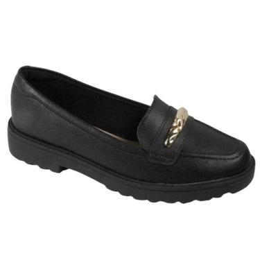 Imagem de Mocassim Modare Sapato Feminino Tratorado com Metal 7357.121 Cor:Preto