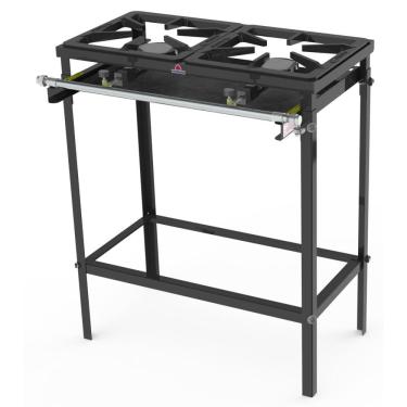 Imagem de Fogão Alta Pressão Progás 2 Queimadores Simples e Grelhas Ferro Fundido PREA-200 FF