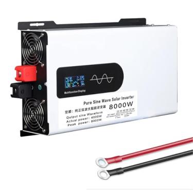 Imagem de 12V TO 110V 60HZ,Inversor de potência do carro 8000w inversor de onda senoidal pura, dc 12v 24v 48v 60v 72v para ac 110v 60hz com 2 tomadas ac para acampamento em casa rv