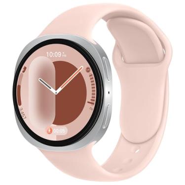 Imagem de Pulseira de silicone esportiva, compatível com Samsung Galaxy Watch 8 de 40 mm e 44 mm/Galaxy Watch 8 Classic de 46 mm, pulseira S Watch masculina e feminina (rosa milkshake, Galaxy Watch 8/8Classic)