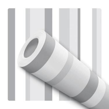 Imagem de Papel De Parede Vinílico Listras Cinza Branco Sala Quarto - Deliquadro