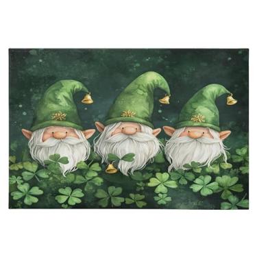 Imagem de CEBUGI Tapete de área 60 x 90 cm, macio, lavável, antiderrapante, com gnomos de borracha e barbas brancas, para sala de estar, quarto, decoração de casa