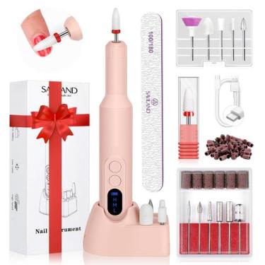 Imagem de Furadeira de unhas elétrica SAVILAND 20000RPM Cordless Efile Pink