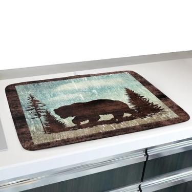 Imagem de Tapete De Secagem De Louça Para Cozinha,Esteira Anticalor 50x30 Cm Para Bancada | Proteção Para Mesa De Café E Bar - Para Casa Apartamento Fogões Panela Estação Café Churrasco Piquenique Campismo Tige