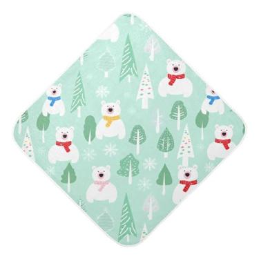 Imagem de Burbuja Linda toalha de banho para bebês com ursos polares - Toalha com capuz de musselina macia e absorvente para recém-nascidos, 89 x 89 cm