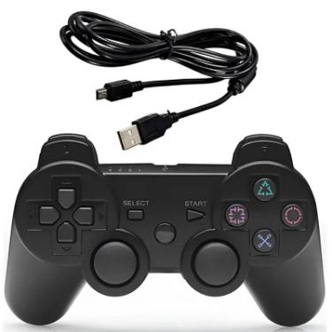 Imagem de Controle Joystick P3 Wireless Sem Fio Para Ps3 Playstation 3 E PC Botões Alta Precisão - Preto Cor:preto