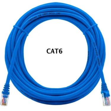 Imagem de Cabo Rede Cat6 10m Com Rj45 Crimpado Azul Lan Utp 10 Metros