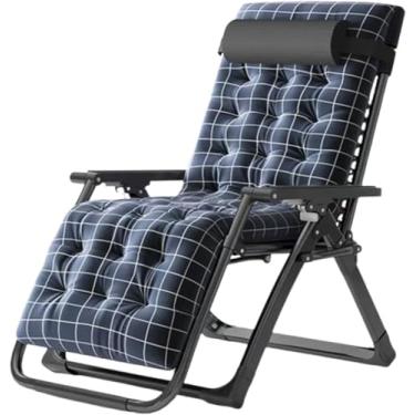 Imagem de SNCIDSGE Cadeiras ajustáveis, espreguiçadeira, dobrável, ajustável, com apoio de cabeça macio removível (almofada de cristal ciano)