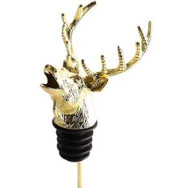 Imagem de Descascadores de Garrafas, Descascadores de Espíritos, de Liga de Zinco com Forte Polimento Vintage de Forma de Cabeça (Dourado)