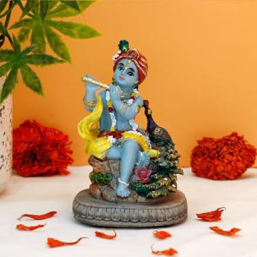 Imagem de BangBangDa Estátua de ídolo do Senhor Indiano Krishna - 11 cm H Deus Hindu Krishna Diwali Presentes para Índia Amigo Pequeno Krishna Casa Templo Mandir Pooja Murti Item Altar Meditação Yoga Sala