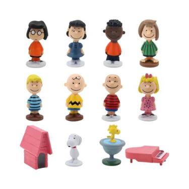 Imagem de Mini Figuras Snoopy Charlie Brown Woodstock 12pcs Brinquedos De Animaç