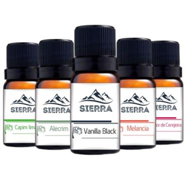 Imagem de Kit 5 essências Capim Limão, Alecrim, Vanilla Black, Melancia e Flor de Cerejeira Difusor Elétrico Umidificador de Ar e Aromatizador Aromaterapia 10ml