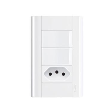 Imagem de Interruptor Duplo Simpes + Tomada 10A 1441 Fame Modulare