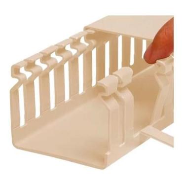 Imagem de Canaleta Recorte Aberto 22x22mm Bege 2 Metros - Elesys