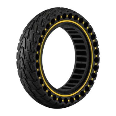 Imagem de UGPLM Pneus maciços para scooters, fáceis de instalar, de borracha, alto desempenho, para substituição em scooters elétricas G30 e G30D, Amarelo