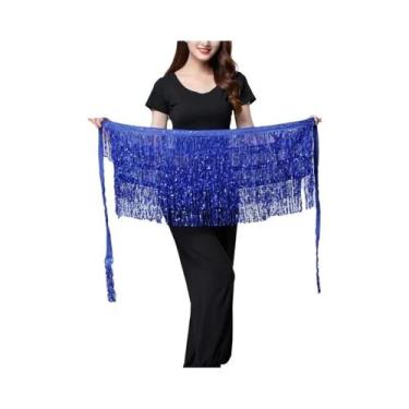 Imagem de Saia De Dança Do Ventre Feminina Brilhante Com Cinto De Corrente Para 