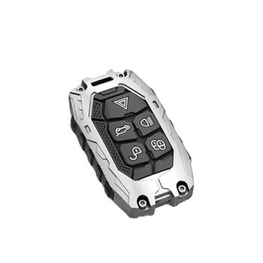 Imagem de Capa para chave remota de carro, compatível com land rover range sport evoque freelander velar discovery 4 jaguar xe xj xf guitarra(A silver shell)